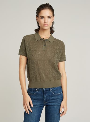 Pointelle Lightweight Knitted Polo